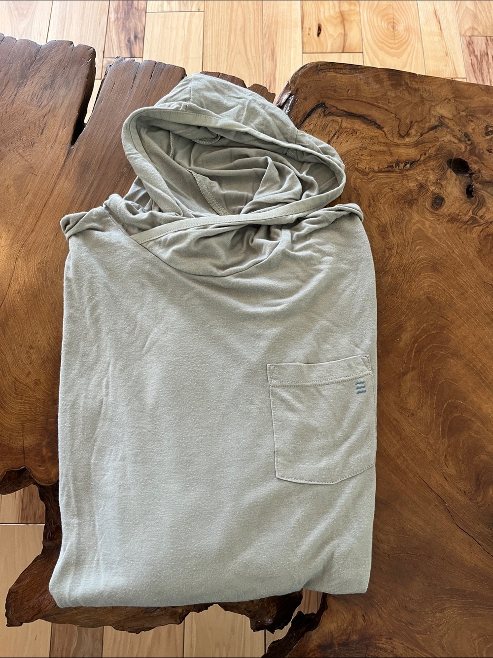 Men's Long Sleeve Hooded Pocket Tee - Light Sage
